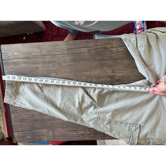 Tan Sand Cargo Jogger Men’s Pants XL Clasp Pockets Rip stitch - Picture 12 of 12